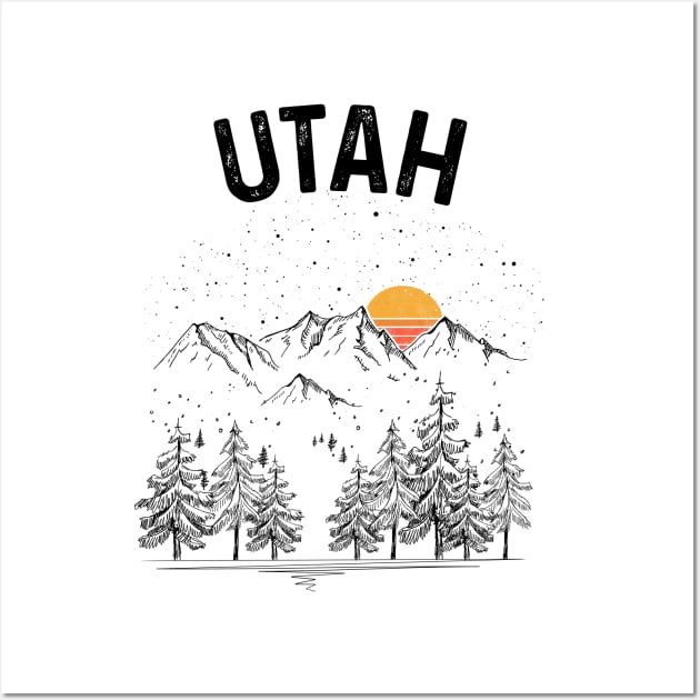 Utah State Vintage Retro Wall Art by DanYoungOfficial